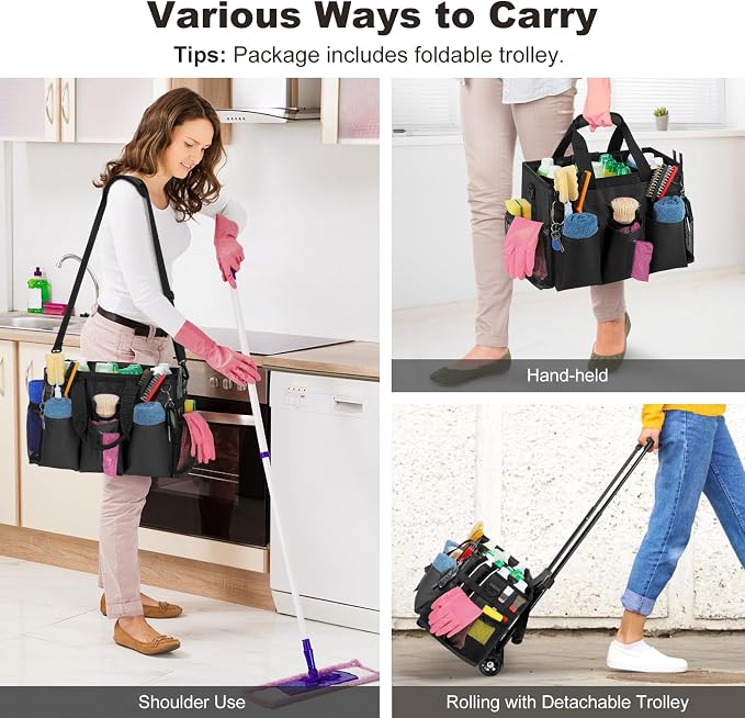 Housolution Rolling Cleaning Caddy Bag - Image 5