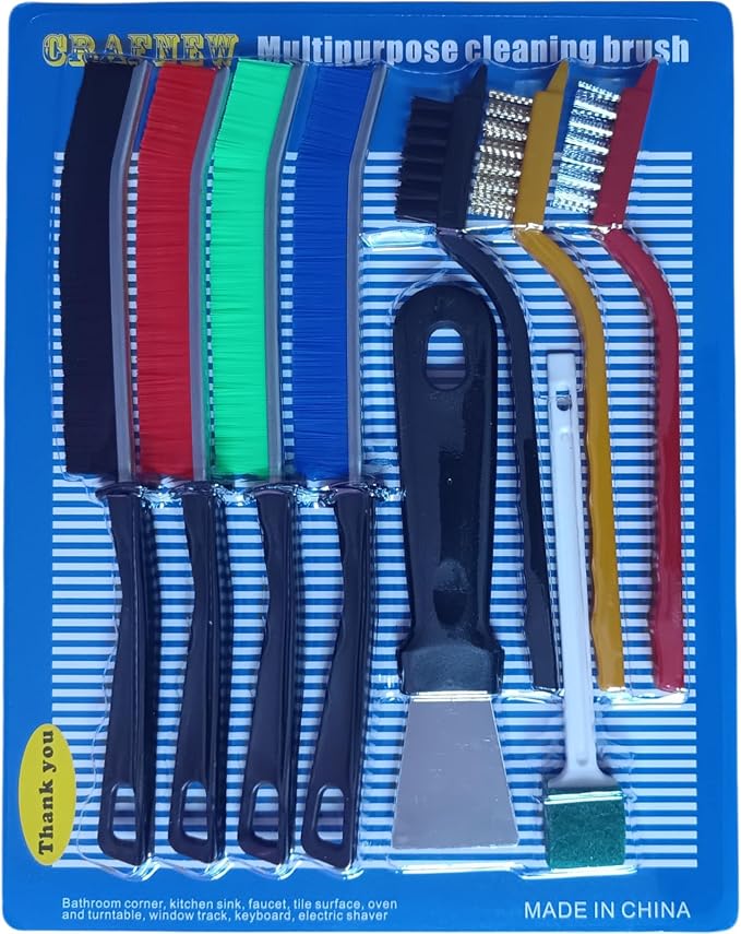 9Pcs Cleaning Brush Set, Small Space Hard Brush, Household Cleaning Product - Image 6