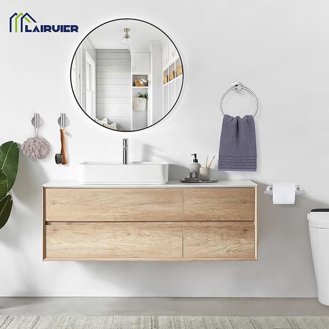 Brushed Nickel Bathroom Hardware Set, 4-Piece Towel Holder Set Include Double - Image 7