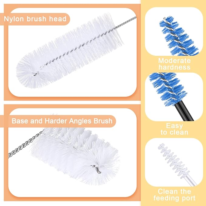 Hummingbird Feeder Cleaning Brush 19 Pieces 3 Size Mini Nylon Double Headed 2 - Image 3