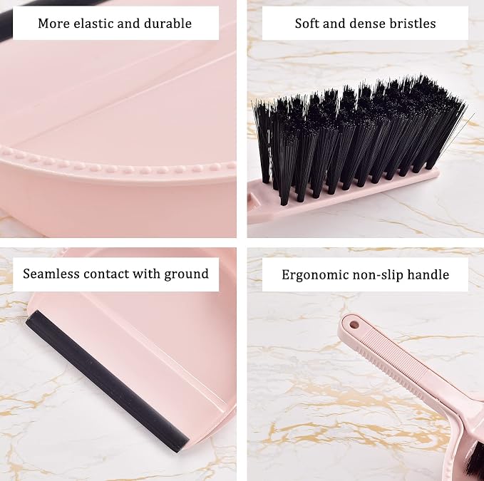 Small Mini Broom & Pink Dustpan Set - Image 5