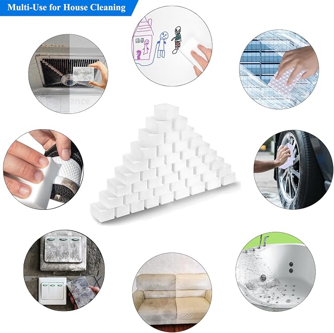Magic Sponge Eraser, 100 Pack Heavy Duty Melamine Sponge, Deep Cleaning-Stain - Image 2
