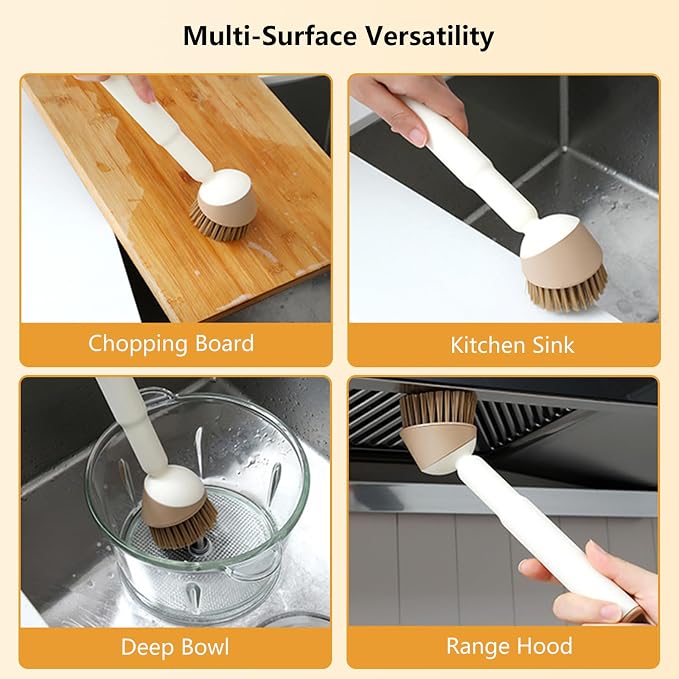 Twist-Handle Dish Brush, 30/60/90° Adjust Angle Instantly Long Handle Bottle - Image 8