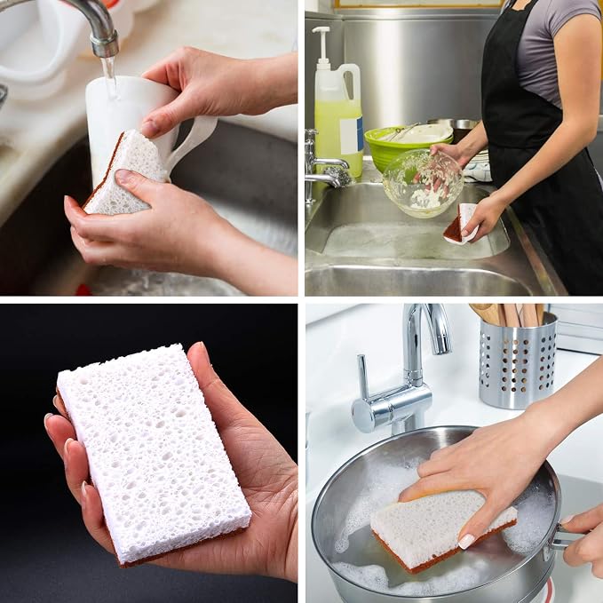 Natural Plant Based Scrub Sponge 12 Pack, Palm Fiber Scrubbing Sponge - Image 5