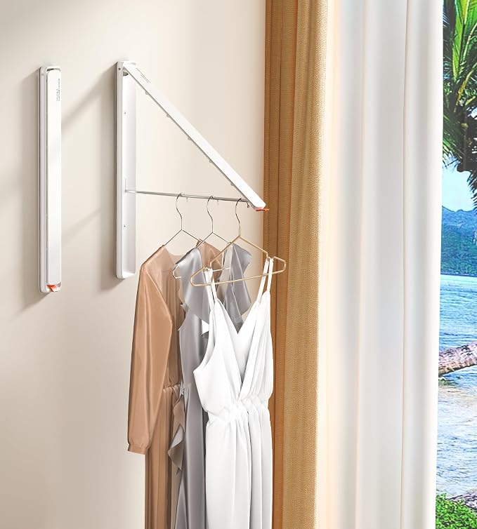 Dr.DJ Clothes Drying Rack, Wall-Mounted Retractable & Foldable Clothes Hanger - Image 8