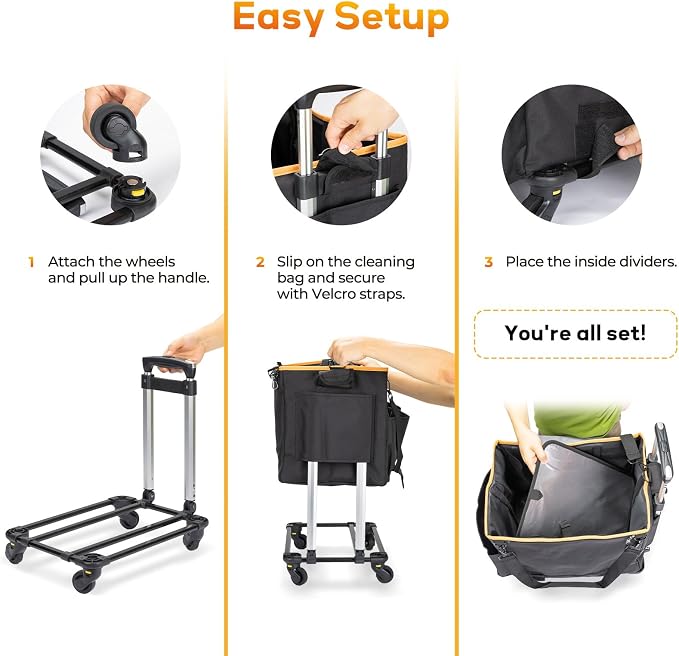 YMU Large Rolling Cleaning Caddy Bag - Image 8