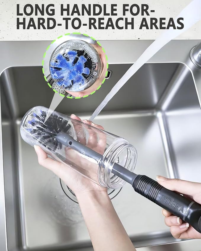 2-in-1 Bottle Brush Cleaner Kit Set, Long Water Bottle Cleaning Brushes - Image 6