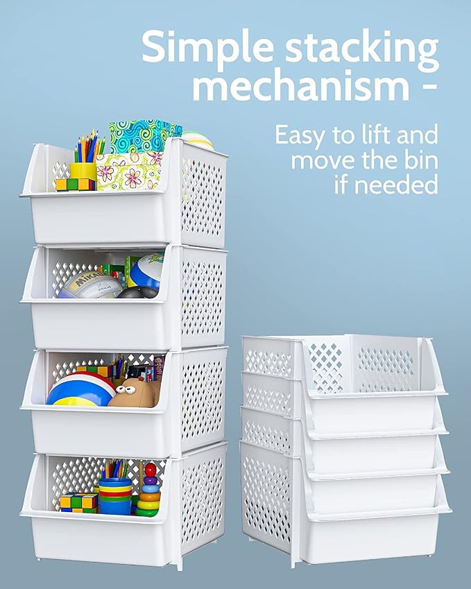 Skywin Plastic Stackable Storage Bins - Image 8