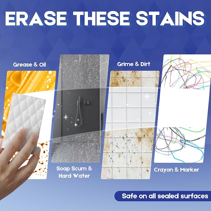 Magic Sponge Eraser, Tex-10 Scrub Melamine Sponges, Heavy Duty No Scratches - Image 5