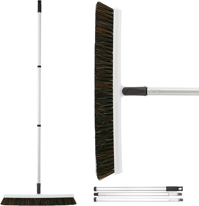 Slim Upright Horsehair Broom 18" – Narrow Thin Dust Broom by Superio