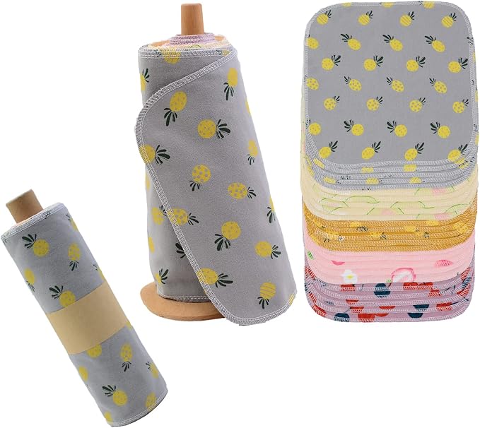 Paperless Towels Roll Washable Cotton Cloth, Reusable Paper Towels by ChlovenUS