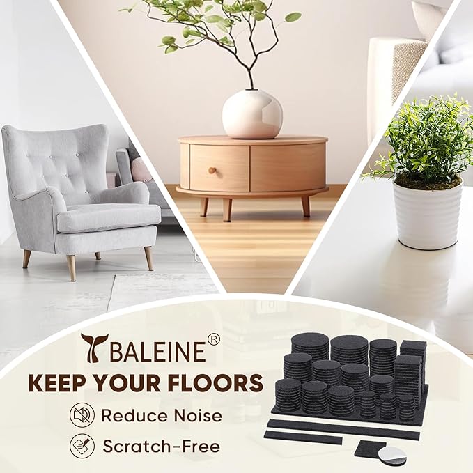 BALEINE 300PCS Felt Furniture Pads, Scratch-Reducing Floor Protectors - Image 6