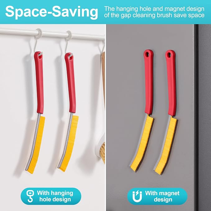 JOYMOOP 4 Pack Crevice Cleaning Brush, House Cleaning Supplies, Magnetic Gap - Image 2