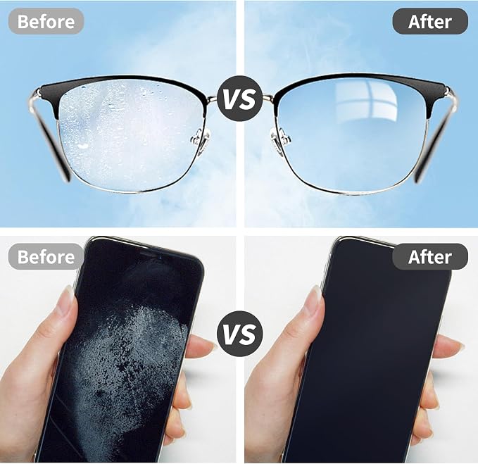Glasses Cleaner Cleaning Cloth Keychain, Reusable Microfiber Eyeglasses Clean - Image 4
