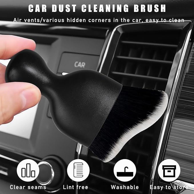 Car Interior Dust Brush, Soft Scratch Free Auto Detailing Brushes, Universal - Image 4
