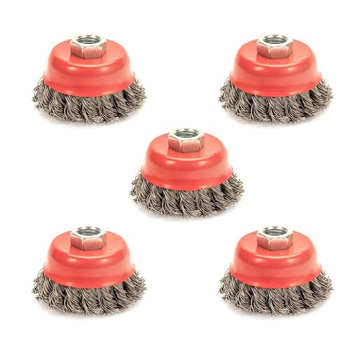 5 Pack Knotted Wire Cup Brush for Angle Grinders by AUPREX