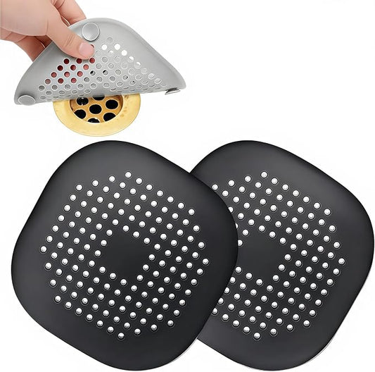 Silicone Shower Drain Hair Catcher 2 Pack, Anti-Clog Drain Cover by Unknown