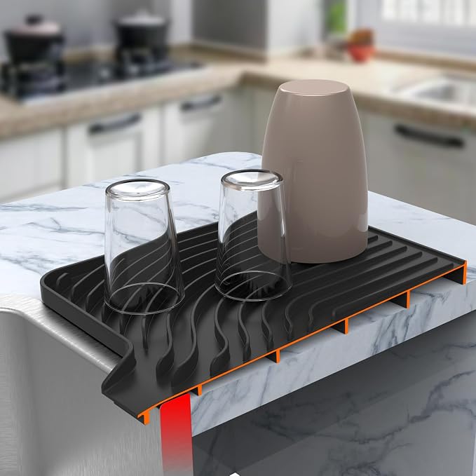 Silicone Drying Mat for Kitchen Counter, Dish Drying Rack Matt - Image 2