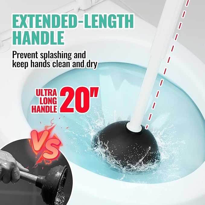 3PACK 4 in 1 Toilet Brush and Plunger Set - Image 3