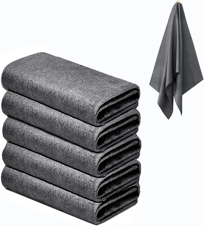 5pcs 9×7 Inches Real Magic Cloth Thickened Magic Cleaning Cloth Microfiber by BOOLUU