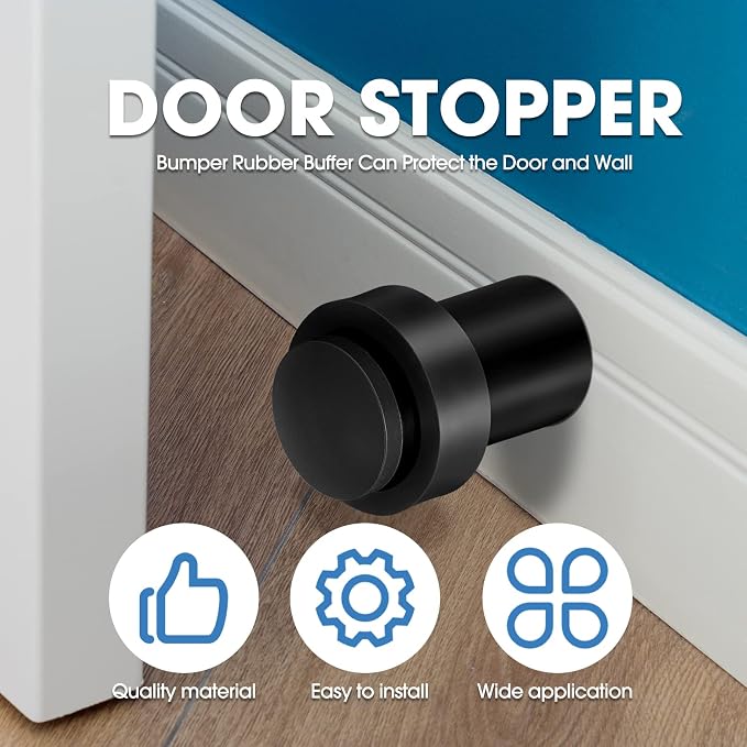 Chumia 30 Pcs Door Stopper Mounted Floor Stops Stainless Steel Cylindrical - Image 4