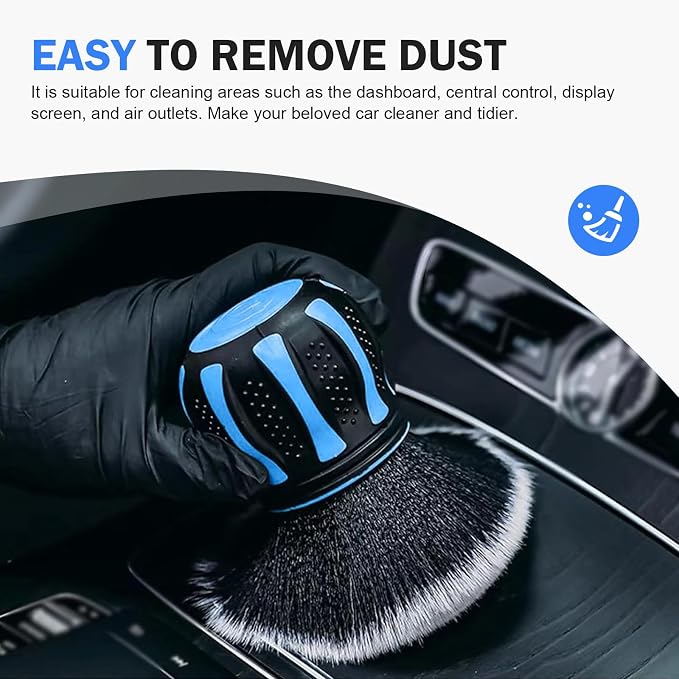 Detail Cleaning Brush with Storage Holder, Spherical Soft Bristle Dashboard Air - Image 6