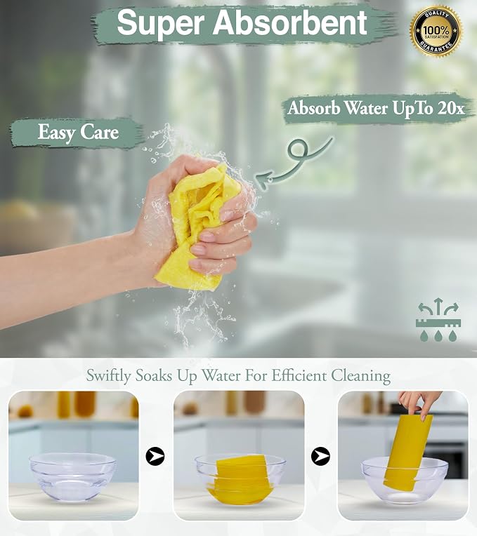 10 PCS Swedish Dishcloths for Kitchen 100% Biodegradable | Reusable Cellulose - Image 3