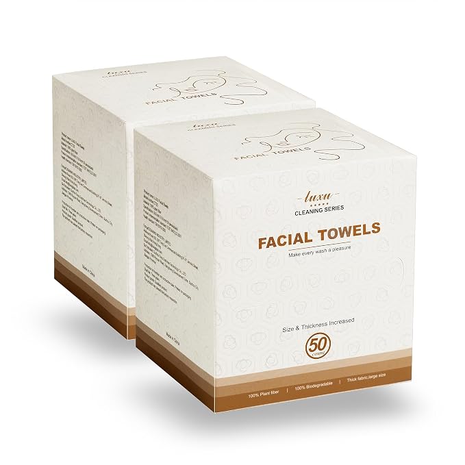 Face Towels, Facial Towels, 100 Ct Disposable Face Towel, 9.8"X9.8"Face Cloths by LUXU