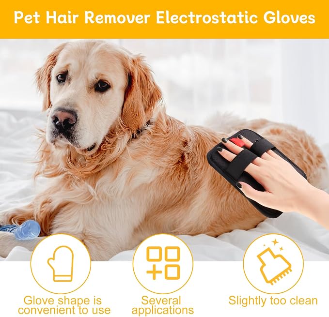 Pet Hair Remover Glove, Pet Hair Remover Tools, Reusable Cat & Dog Hair Removal - Image 4