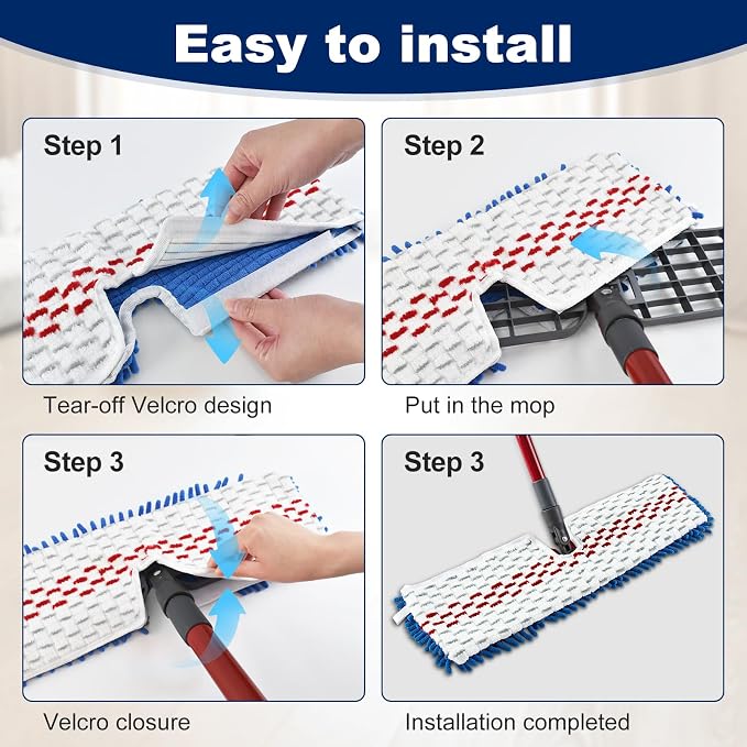 4 Pack Mop Replace Head for Ocedar Hardwood Floor'n More 3-Action Flip Mop - Image 6