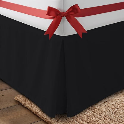 Utopia Bedding King Bed Skirt - Soft Quadruple Pleated Ruffle - Easy Fit with 16 Inch Tailored Drop - Hotel Quality, Shrinkage and Fade Resistant (King, Black)
