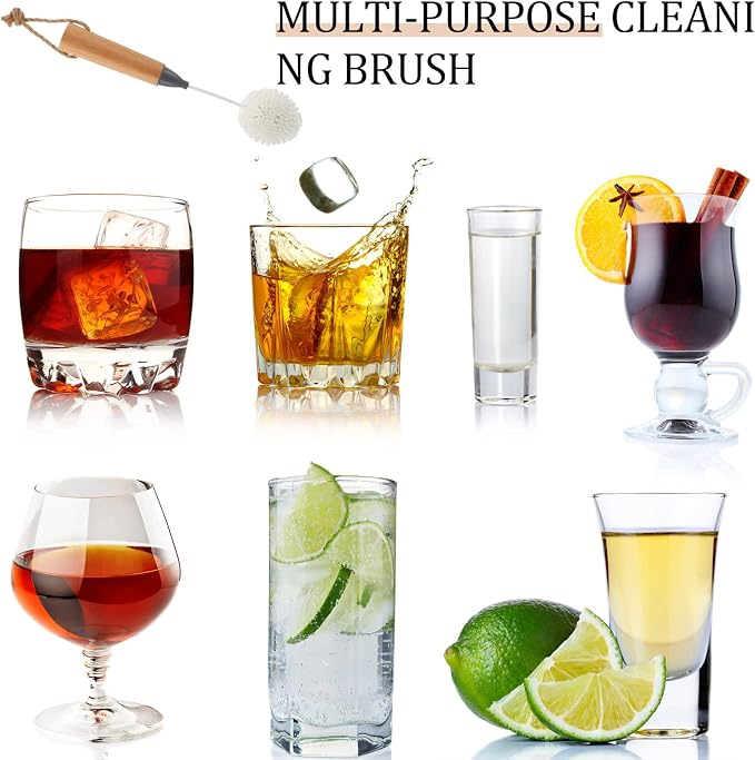 2 Pcs Wine Glass Cleaning Brush Flute and Stemware Brush Non Scratch Foam - Image 4