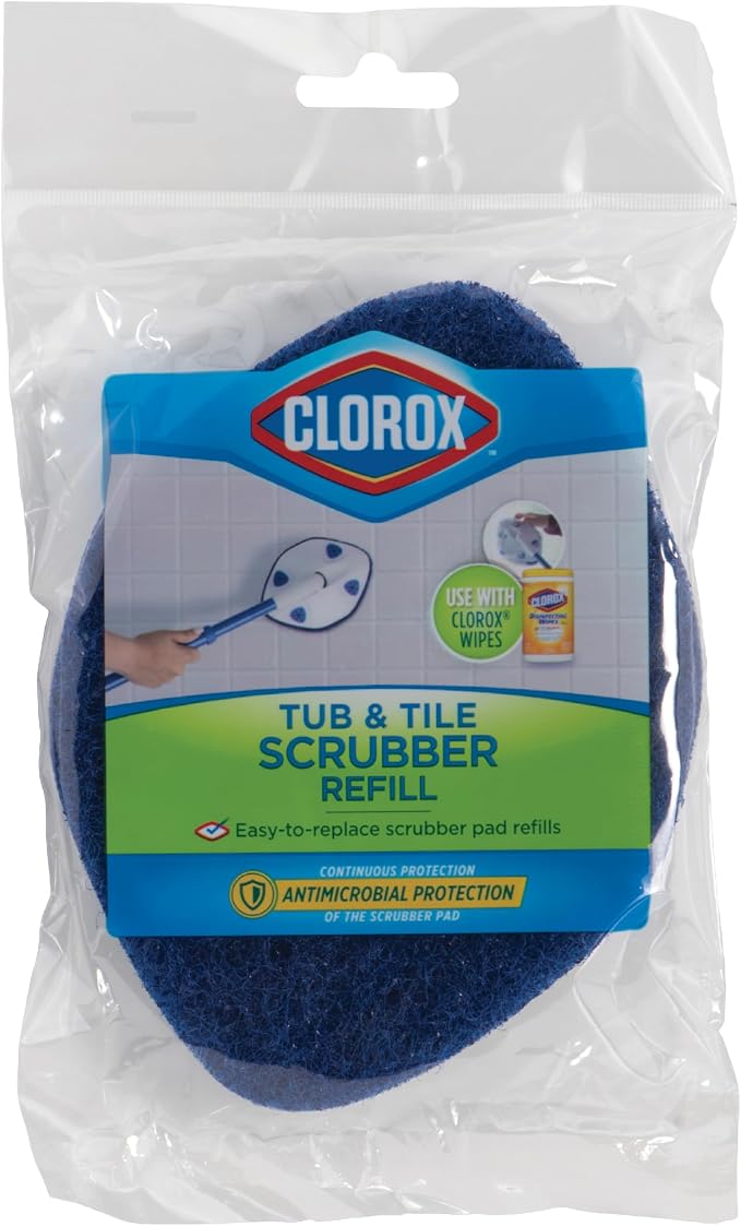 Clorox Extendable Tub & Tile Scrubber Refill, Diamond-Shaped Head Replacement by Clorox