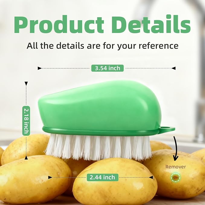 Vegetable Brush Scrubber for Food, Dishwasher Safe Ear-Hanging Veggie & Fruit - Image 2