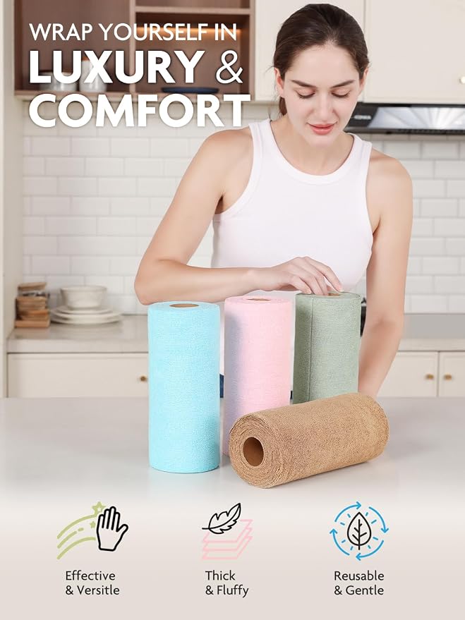 Fantasticlean Tear-Away Dish Cloth- 80 Sheets, 4 Rolls - Image 3