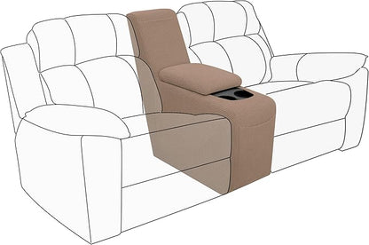 Easy-Going 2-Piece Recliner Console Cover for Reclining Loveseat Covers Stretch Jacquard Middle Console Cover for Recliner Couch and Sofa Camel