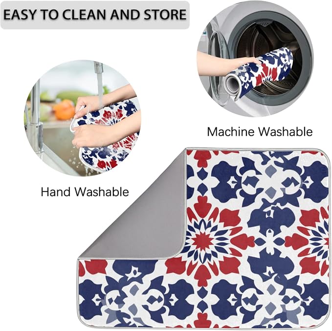 Dish Drying Mat for Kitchen Absorbent Drying Mat Reversible Dish Drying Pad - Image 4