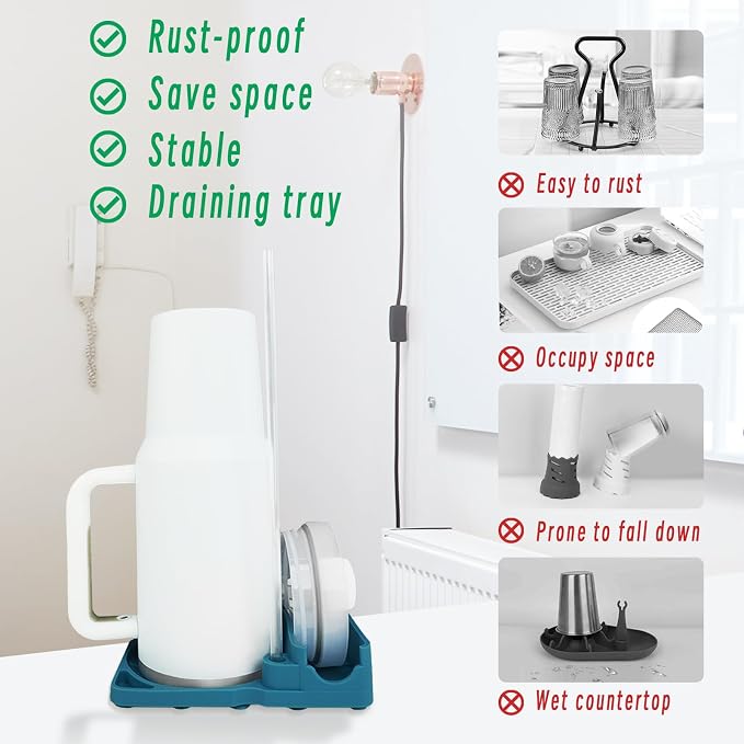 Bottle Drying Rack for Stanley Cup, Food Grade Silicone Holder Stand for Water - Image 5