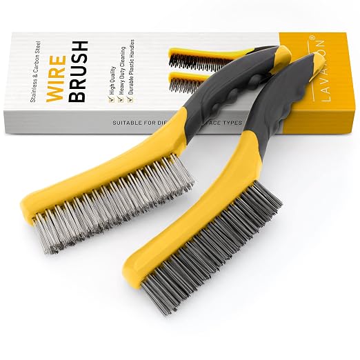 Wire Brush Set-Heavy Duty Stainless & Carbon Steel Bristles by Lavaxon-TheCleaningCompanion