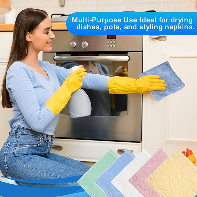 10 Pack Microfiber Wash Cloth, 10x10 Inch Highly Absorbent and Soft Feel - Image 7