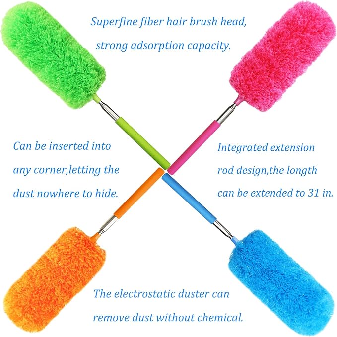 4 Pack Microfiber Feather Duster, - Image 7