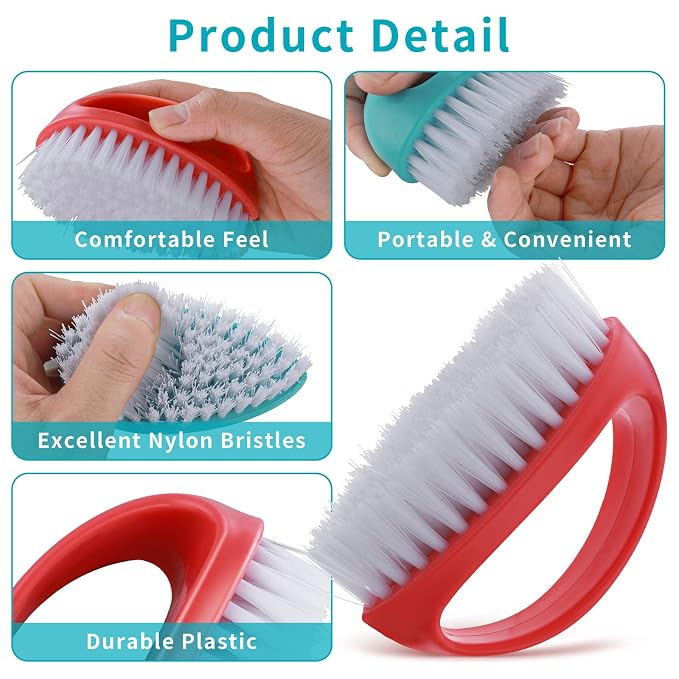 Cobee 2 Pack Hand Nail Brush for Cleaning Fingernails Durable Stiff Bristles - Image 5