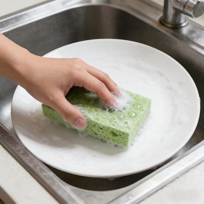 Kitchen Sponges- Heavy Duty Cellulose Scrub Dish Sponge - Image 4