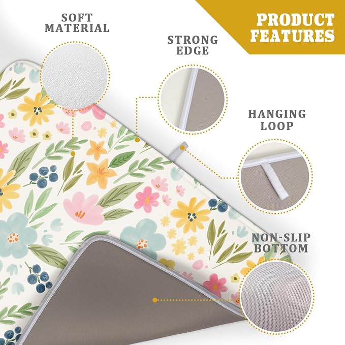 Spring Easter Floral Dish Drying Mat - Image 4