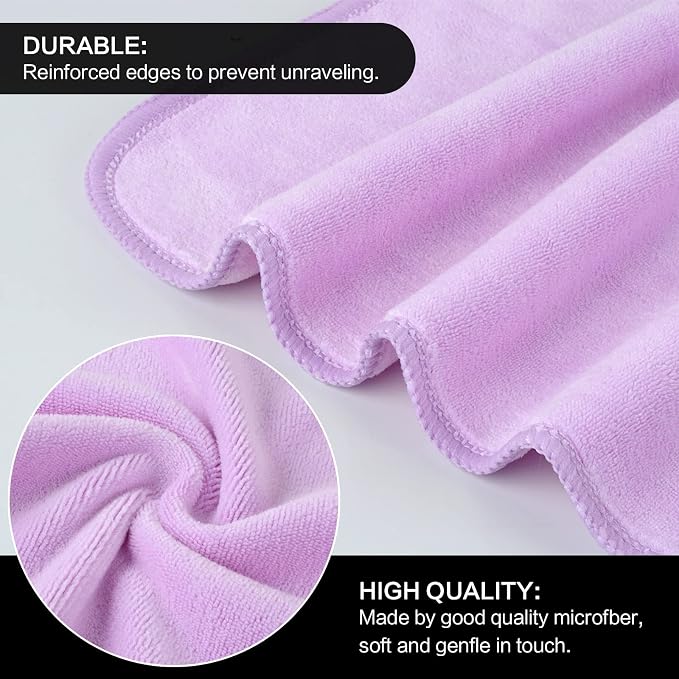 SINLAND Microfiber Facial Cloths Fast Drying Washcloth 12inch x 12inch Light - Image 3