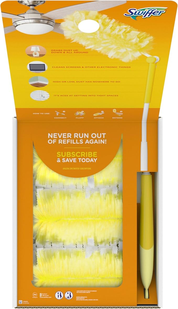 Swiffer Duster Kit with 3 ft Extendable Handle, Heavy Duty Dusting Starter Kit - Image 15