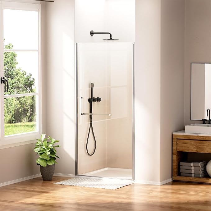 WinZo 35-36" W ×72" H Frameless Pivot Shower Door, Pivot Swing Shower Glass by winzo