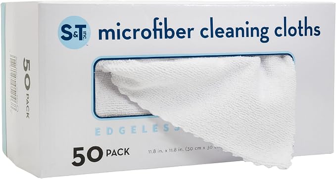 S&T INC. 50 Pack Microfiber Cleaning Cloth by STINC