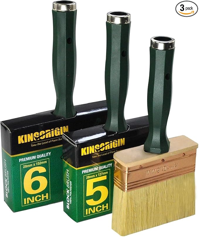 Deck Stain Brush Set, 3 Pack Large Paint Brushes by KINGORIGIN