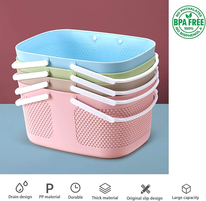 Shower Caddy Basket, Portable Large Capacity Thickened Plastic Organizer - Image 8